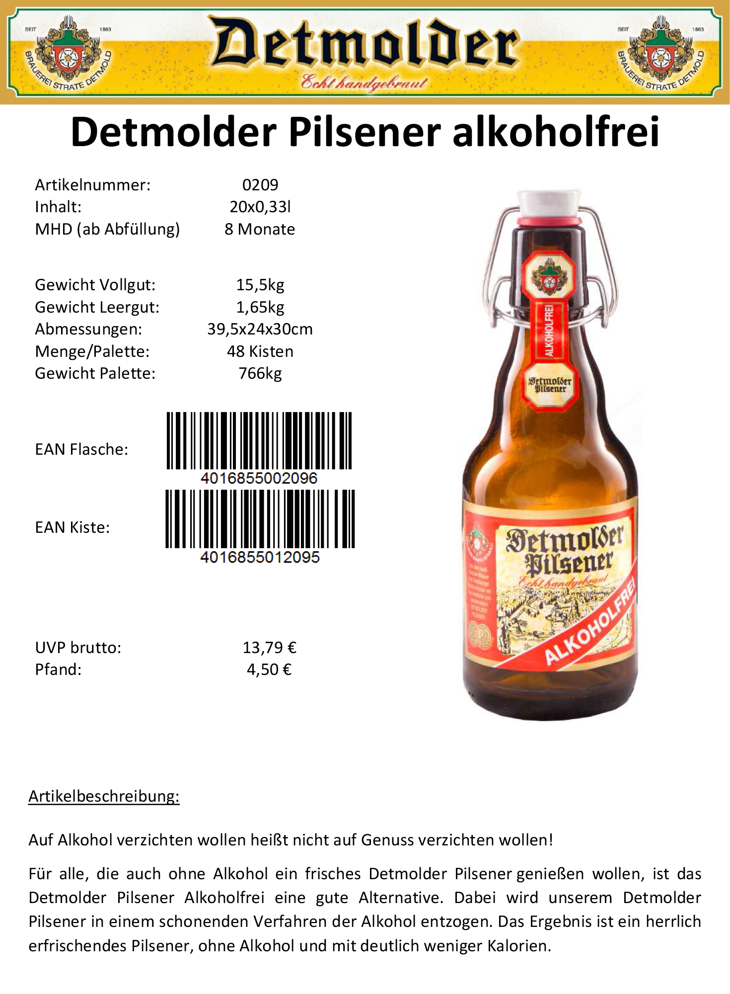 Artikelpass - Detmolder Pilsener Alkoholfrei-image